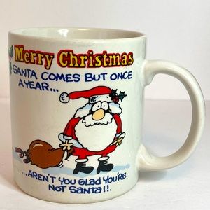 Vintage Christmas Mug Naughty Santa